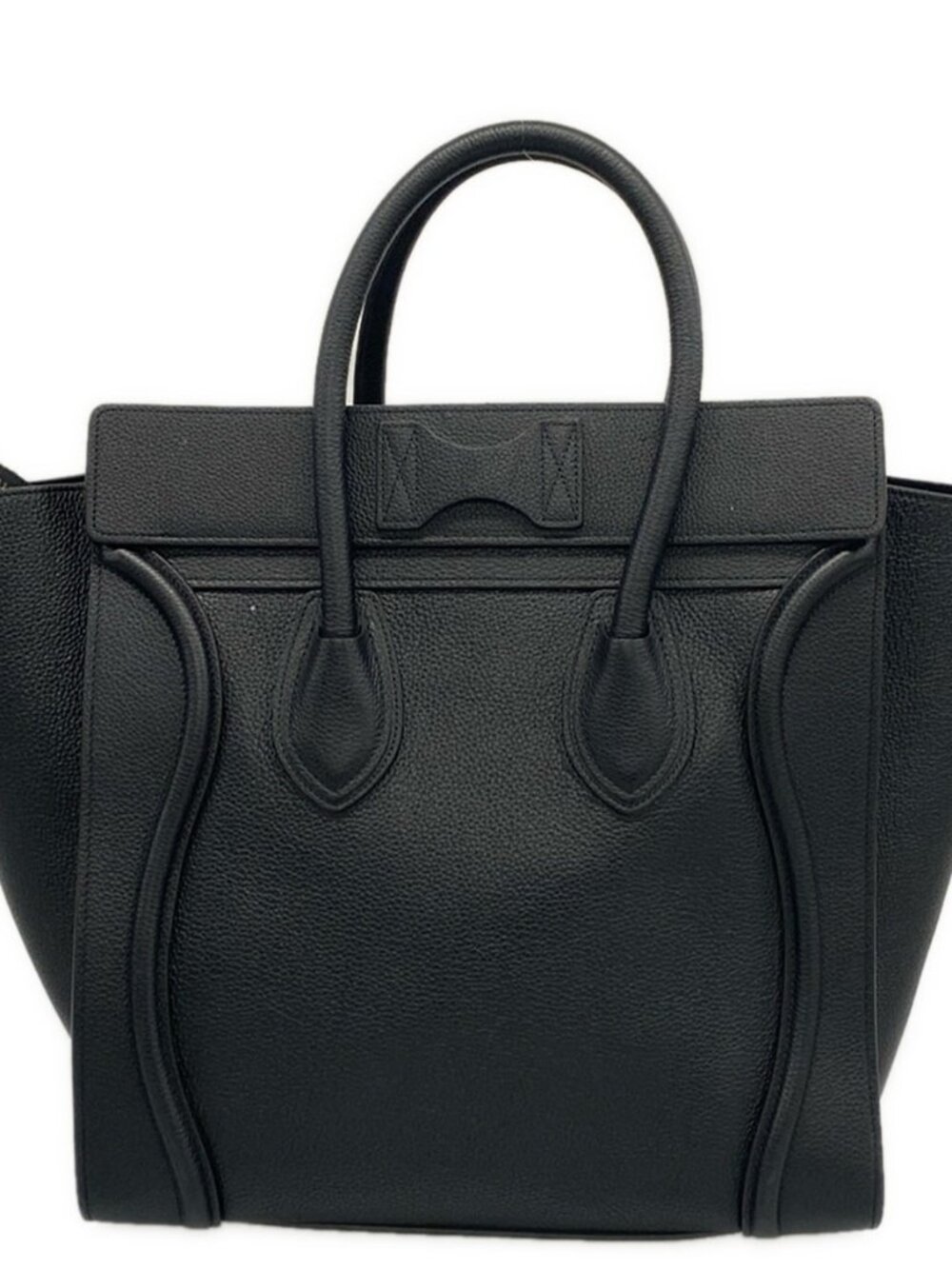 CELINE Luggage Mini Shopper - Black Drummed calfskin Handbag - Picture 3 of 15